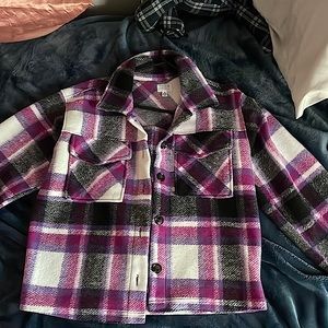 Purple black and white flannel jacket from Time and true it is a medium(8/10)